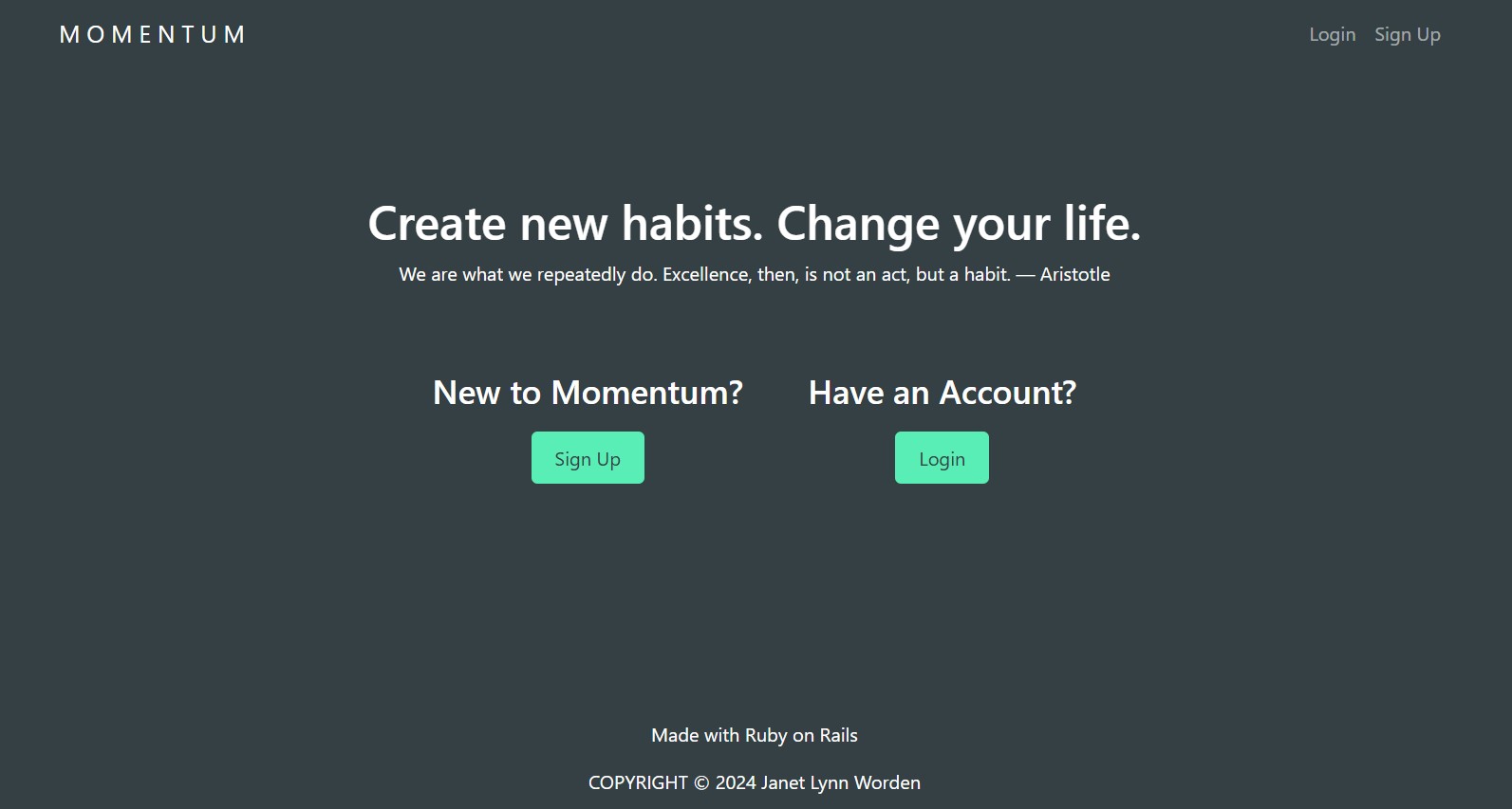 Momentum Habit Tracker Screenshot